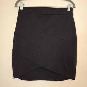 Express Women's Size‎ 8 Bandage Mini Skirt Black Side Zip Stretch